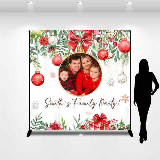 Lofaris Green Leaves Gift Bokeh Custom Photo Christmas Backdrop