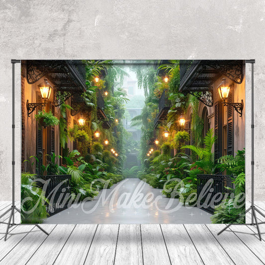 Lofaris Green Leaves Street Architecture Backdrop For Photo
