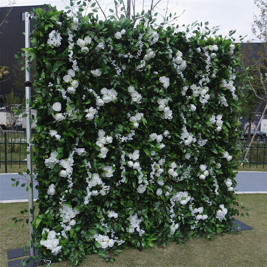 Lofaris Green Leaves White Flower Artificial Party Decor