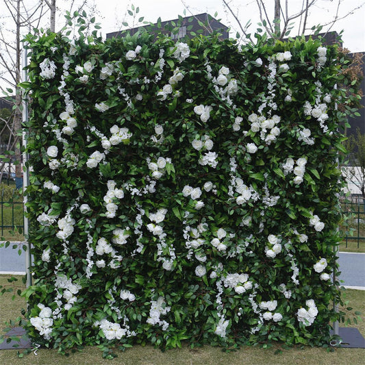 Lofaris Green Leaves White Flower Artificial Party Decor