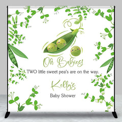 Lofaris Green Little Sweet Peas Custom Baby Shower Backdrop