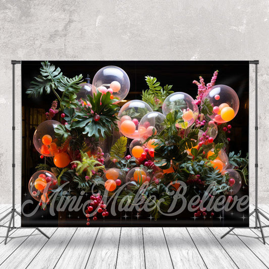 Lofaris Green Monstera Balloons Berry Floral Photo Backdrop