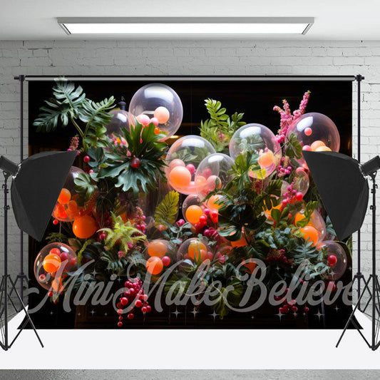 Lofaris Green Monstera Balloons Berry Floral Photo Backdrop