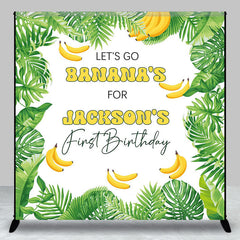 Lofaris Green Monstera Banana Custom 1st Birthday Backdrop