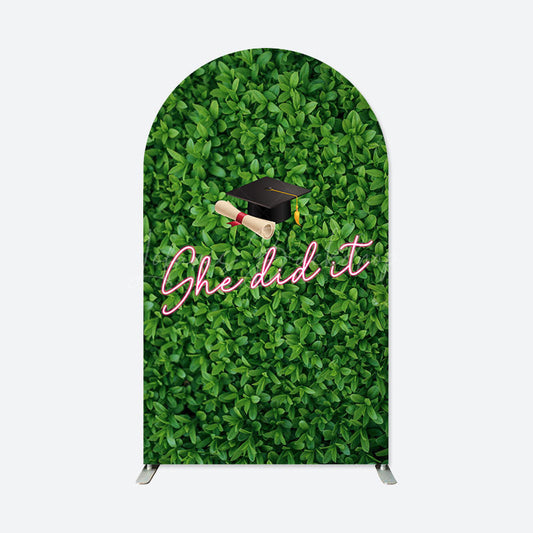 Lofaris Green Plant Leaf Spring Arch Backdrop For Graduation