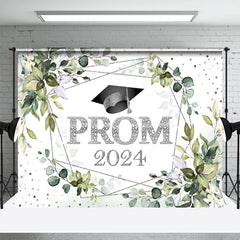 Lofaris Green Plant Silver Dots Prom 2024 Dance Backdrop