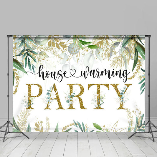 Lofaris Green Plants Glitter House Warming Party Backdrop