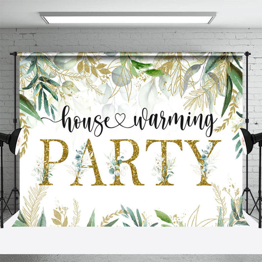 Lofaris Green Plants Glitter House Warming Party Backdrop