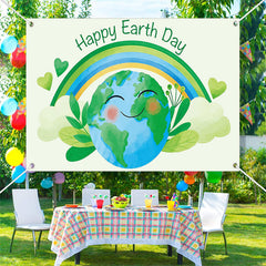 Lofaris Green Rainbow Happy Earth Day Party Backdrop Decor