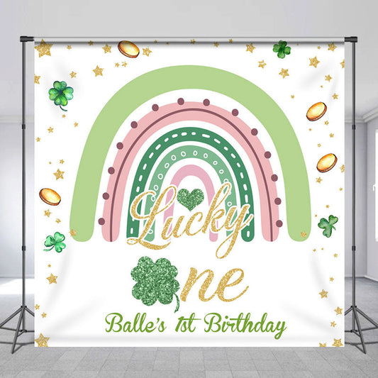Lofaris Green Rainbow Lucky St Patricks Day Custom Backdrop