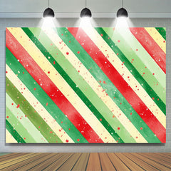 Lofaris Green Red Stripes Christmas Backdrop For Photography