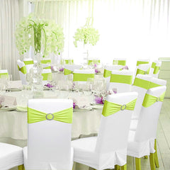 Lofaris Green Spandex Elastic Banquet Chair Bands Ties Bows