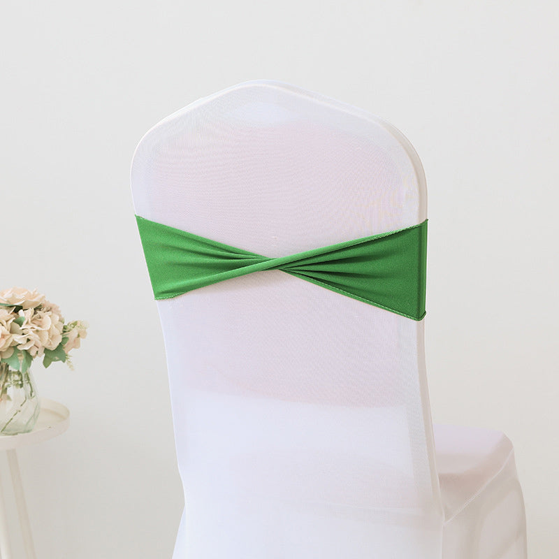 Lofaris Green Spandex Elastic Slider Banquet Chair Sashes Bow