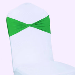 Lofaris Green Spandex Elastic Slider Banquet Chair Sashes Bow
