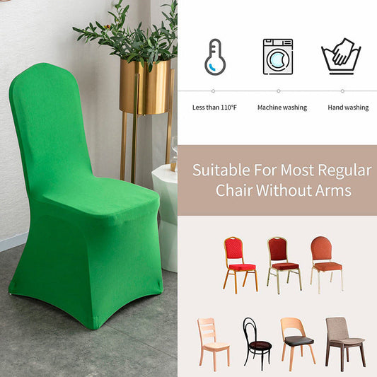 Lofaris Green Stretch Spandex Banquet Chair Slipcovers