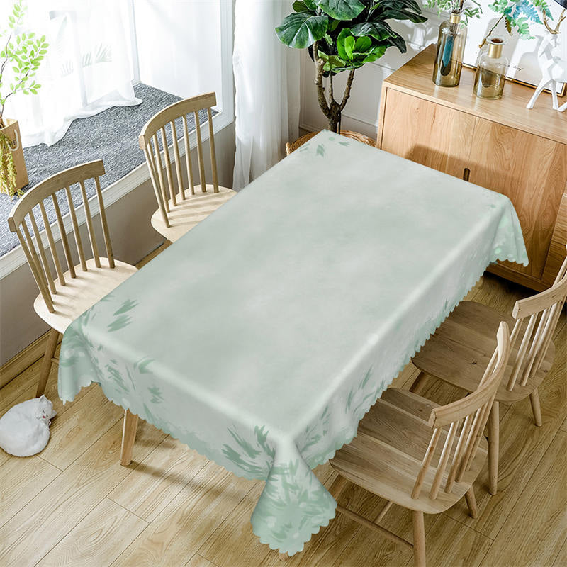 Lofaris Green Watercolor Leaves Spring Tablecloth For Decor