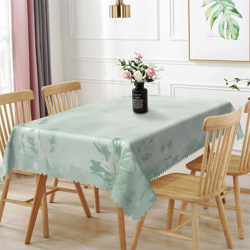 Lofaris Green Watercolor Leaves Spring Tablecloth For Decor