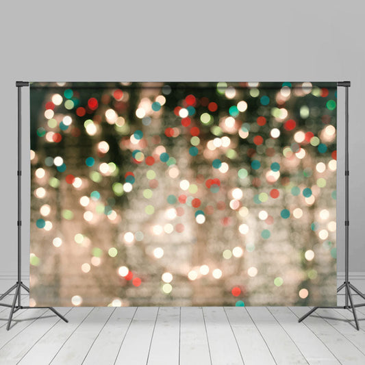 Lofaris Green White Bokeh Light Glitter Christmas Backdrop