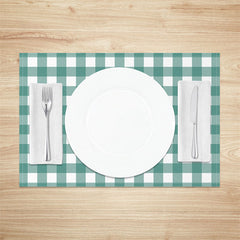 Lofaris Green White Plaid Modern Dining Set Of 4 Placemats