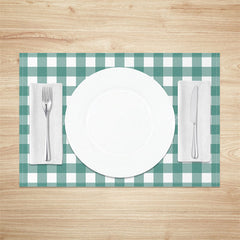 Lofaris Green White Plaid Modern Dining Set Of 4 Placemats