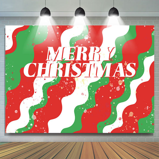 Lofaris Green White Red Wave Dots Merry Christmas Backdrop