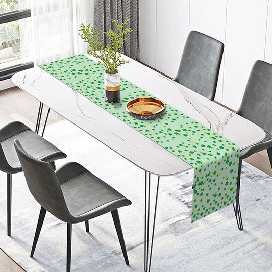 Lofaris Green Yellow Clovers St Patricks Day Table Runner