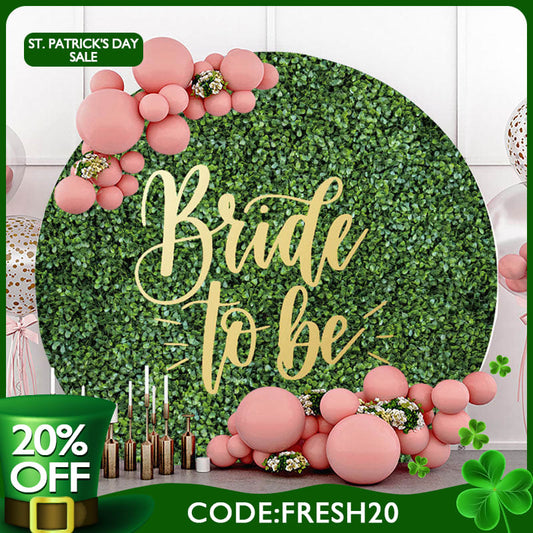 Lofaris Greenery Leaves Round Bridal Shower Backdrop Cover