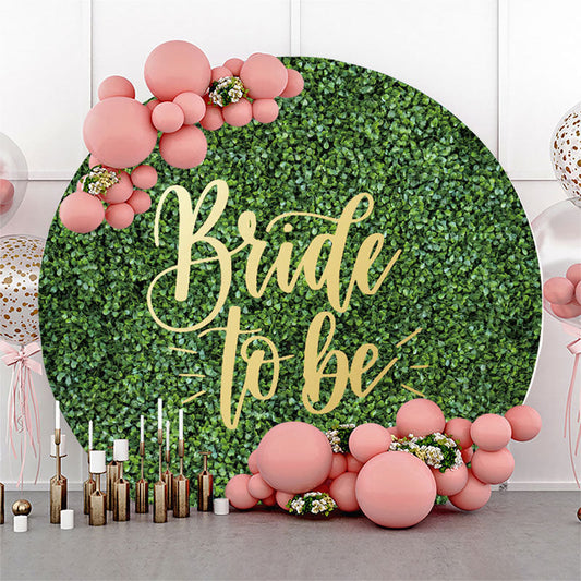 (Ship In 24HR) Greenery Leaves Round Bridal Shower Backdrop Cover