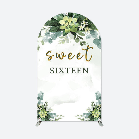 Lofaris Greenery Sweet Sixteen Double Sided Arch Backdrop