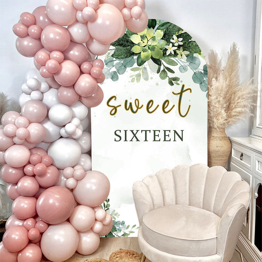 Lofaris Greenery Sweet Sixteen Double Sided Arch Backdrop