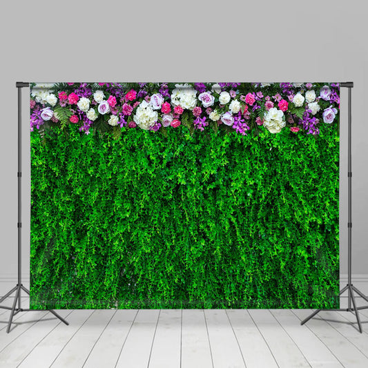 Lofaris Greenery White Pink Purple Floral Wedding Backdrop