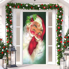 Lofaris Greetings Oils Santa Claus Christmas Door Cover