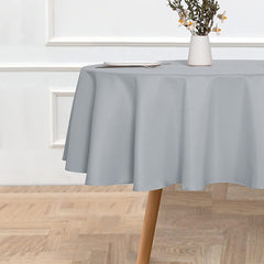 Lofaris Grey 290 GSM Waterproof Polyester Round Tablecloth