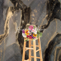 Lofaris Grey Black Gold Mixed Marble Texture Photo Backdrop