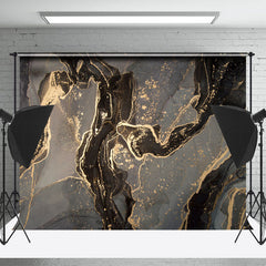 Lofaris Grey Black Gold Mixed Marble Texture Photo Backdrop