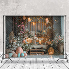 Lofaris Grey Floral Window Night Photo Backdrop For Easter