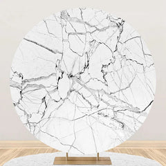 Lofaris Grey Line Marble Abstract Round Birthday Backdrop