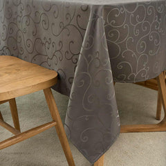 Lofaris Grey Round Luxury Premium Polyester Table Cover