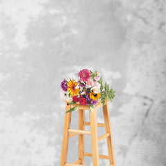 Lofaris Grey Silver Abstract Shabby Wall Portrait Backdrop