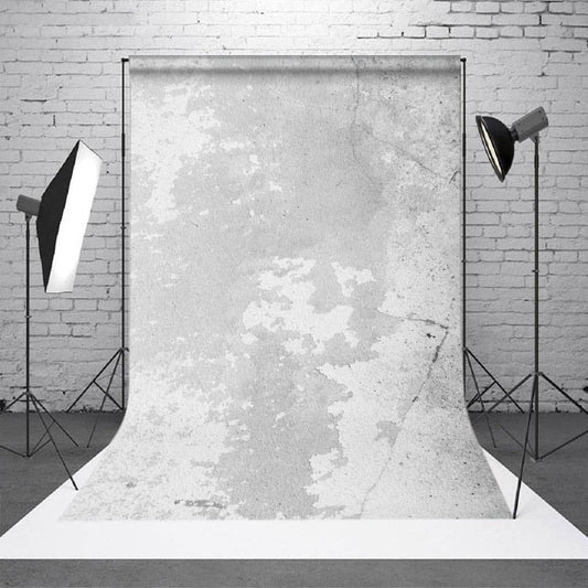 Lofaris Grey Silver Abstract Shabby Wall Portrait Backdrop