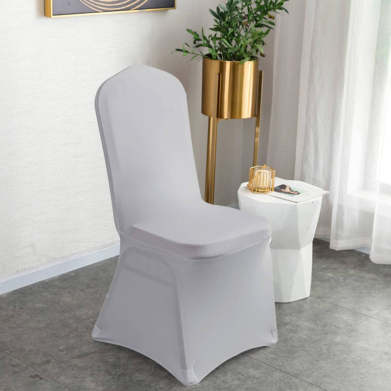 Lofaris Grey Stretch Spandex Banquet Chair Slipcovers