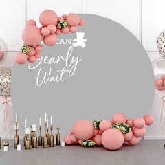 Lofaris Grey We Can Bearly Wait Round Baby Shower Backdrop