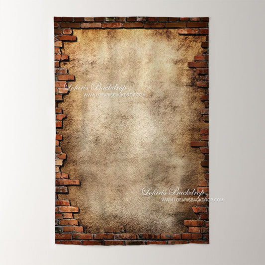 Lofaris Grungy Retro Rural Brick Wall Photography Backdrop