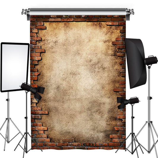 Lofaris Grungy Retro Rural Brick Wall Photography Backdrop