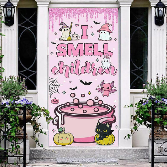 Lofaris Halloween Spooky Pumpkin Pink Baby Shower Door Cover