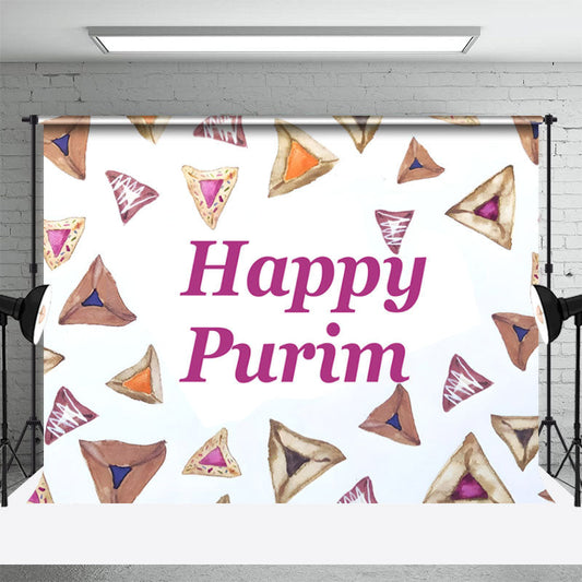 Lofaris Hamantashen Cookies Happy Purim Party Backdrop