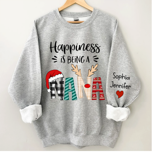 Lofaris Custom Christmas Shirt Happiness Is Being A Nana CTH01 Sweatshirt