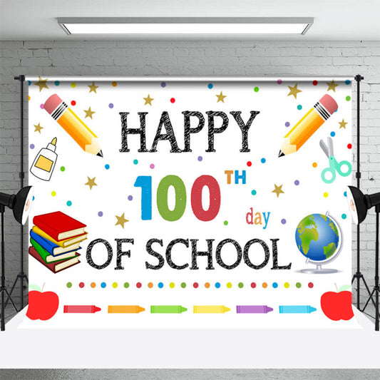 Lofaris Happy 100th Day Stationery Back To School Backdrop