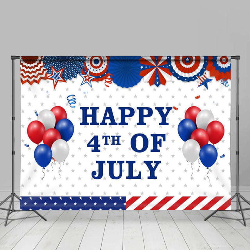 Lofaris Happy 4th Of July Balloon Independence Day Backdrop