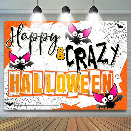 Lofaris Happy And Crazy Cute Little Bat Halloween Backdrop